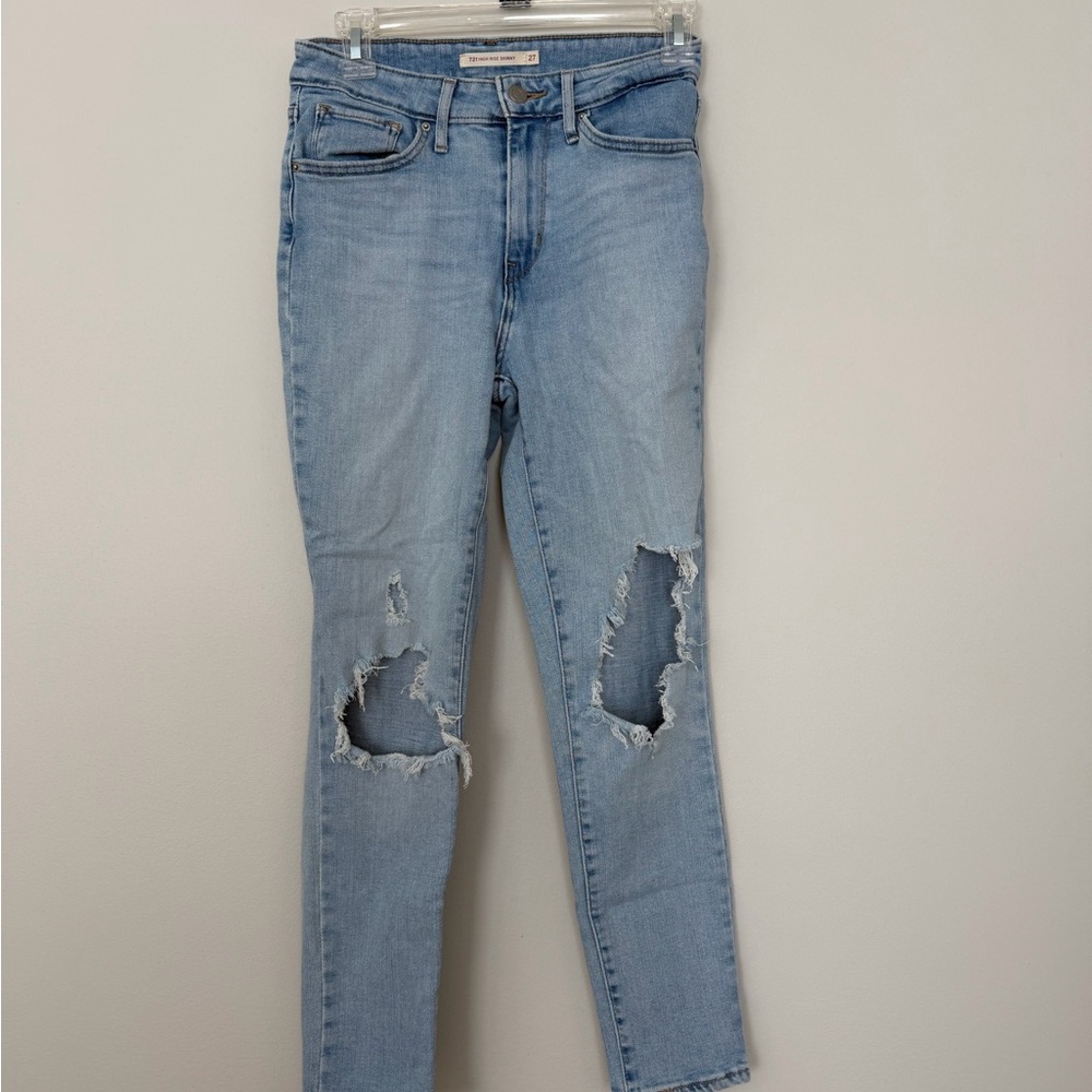 Levi's Women's 721 High Rise Ripped Skinny Jeans